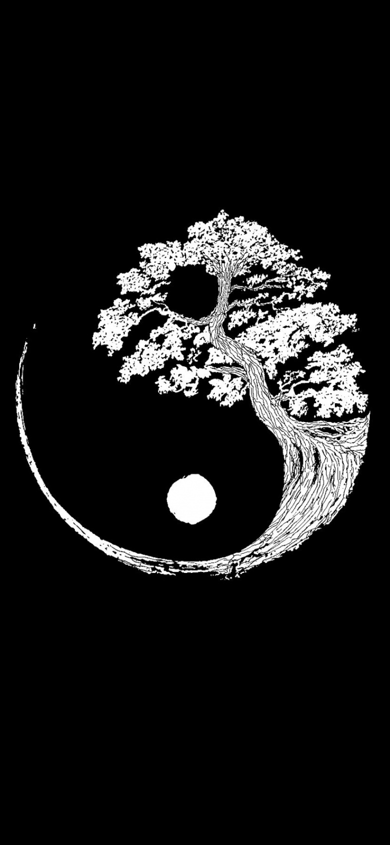 Yin Yang Tree of Life  Black and white wallpaper iphone, Black