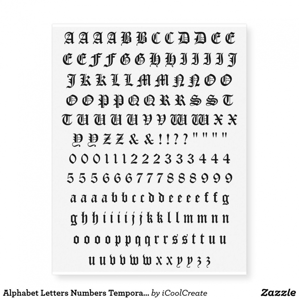 Alphabet Letters Numbers Temporary Knuckle Tattoos  Zazzle