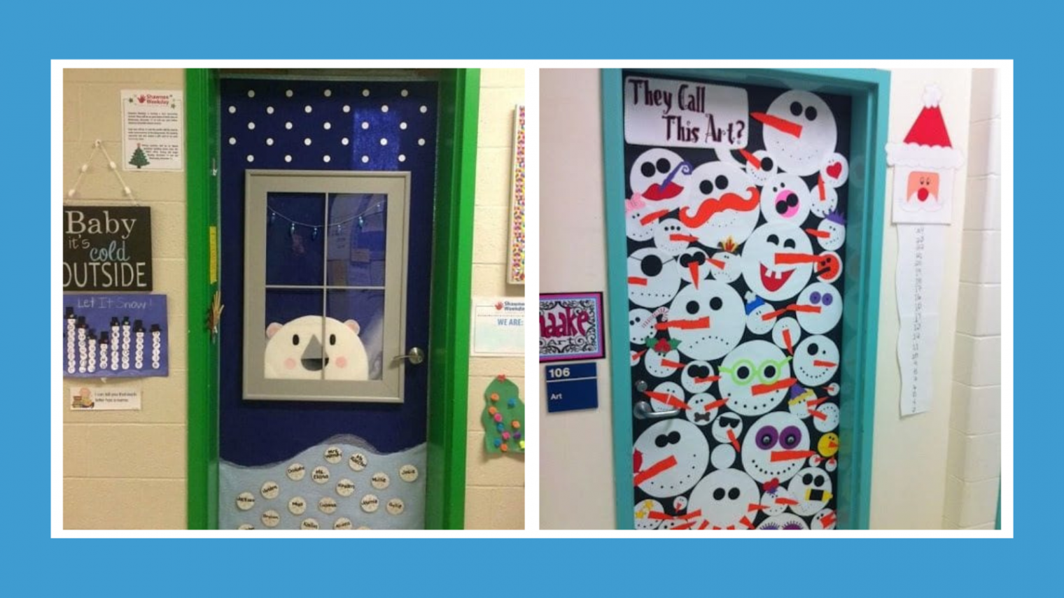 Amazing Ideas for Winter and Holiday Classroom Doors