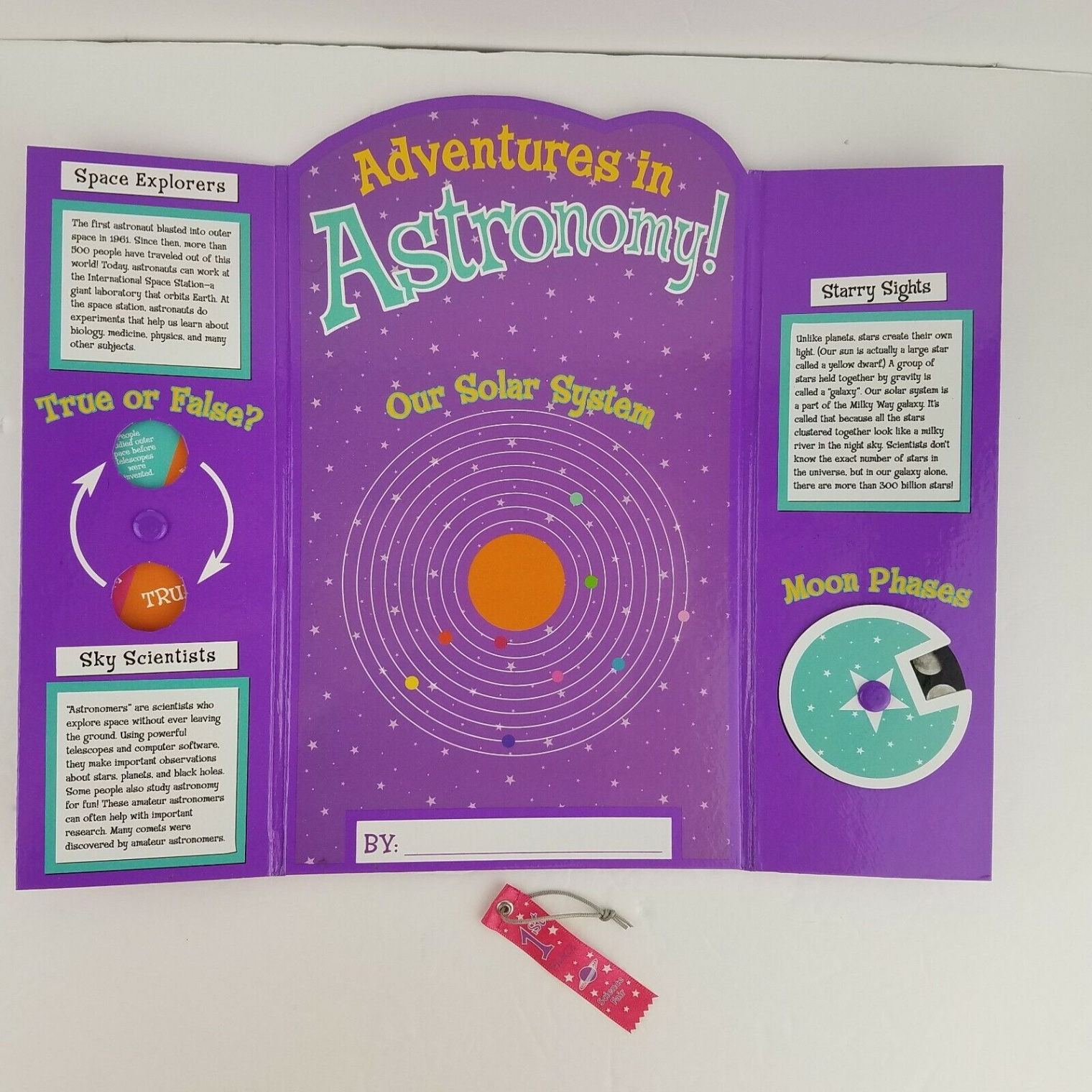 American Girl space astronomy science fair board project + st