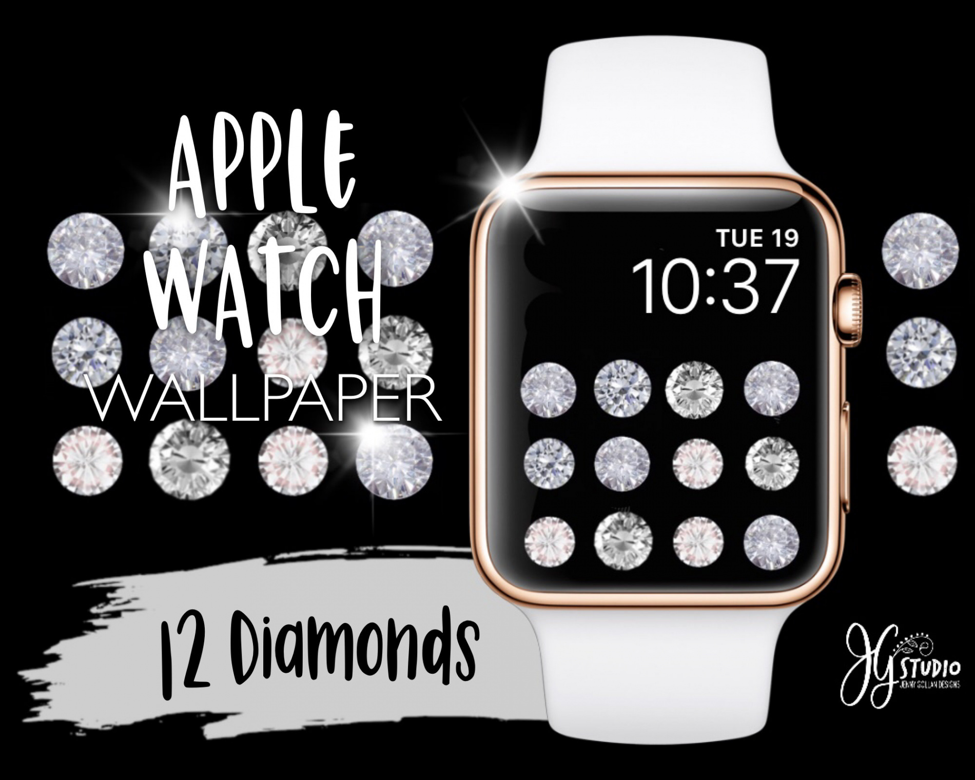 Apple Watch Wallpaper  Diamanten Ziffernblatt Design