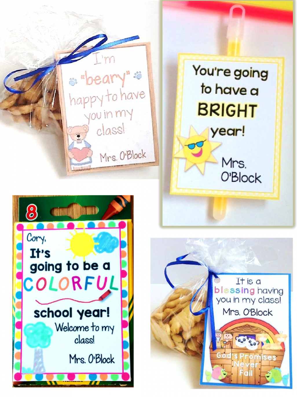 Back to School Gift Tags Editable Open House Meet the Teacher Student Gifts