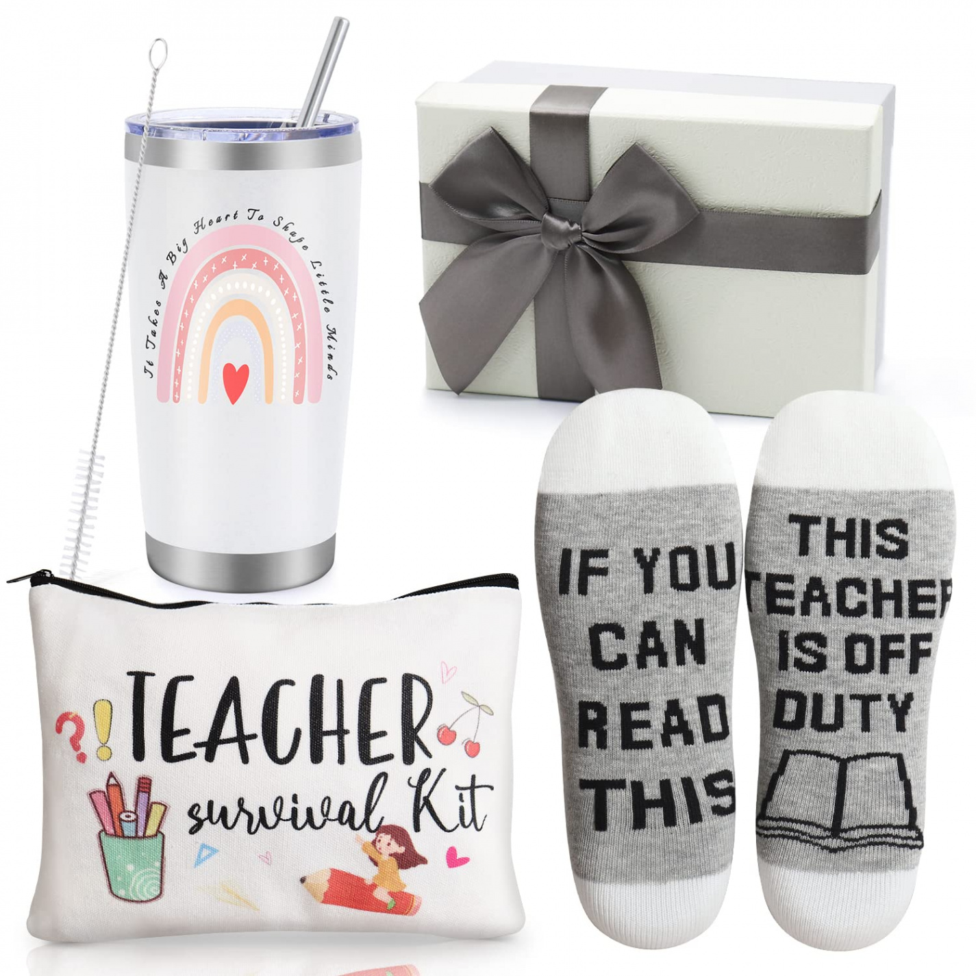 Best Teacher Appreciation Gifts oz Insulated Tumbler for Women Teachers  Unique Gift Ideas for Students - Funny Socks Box for New Teachers,