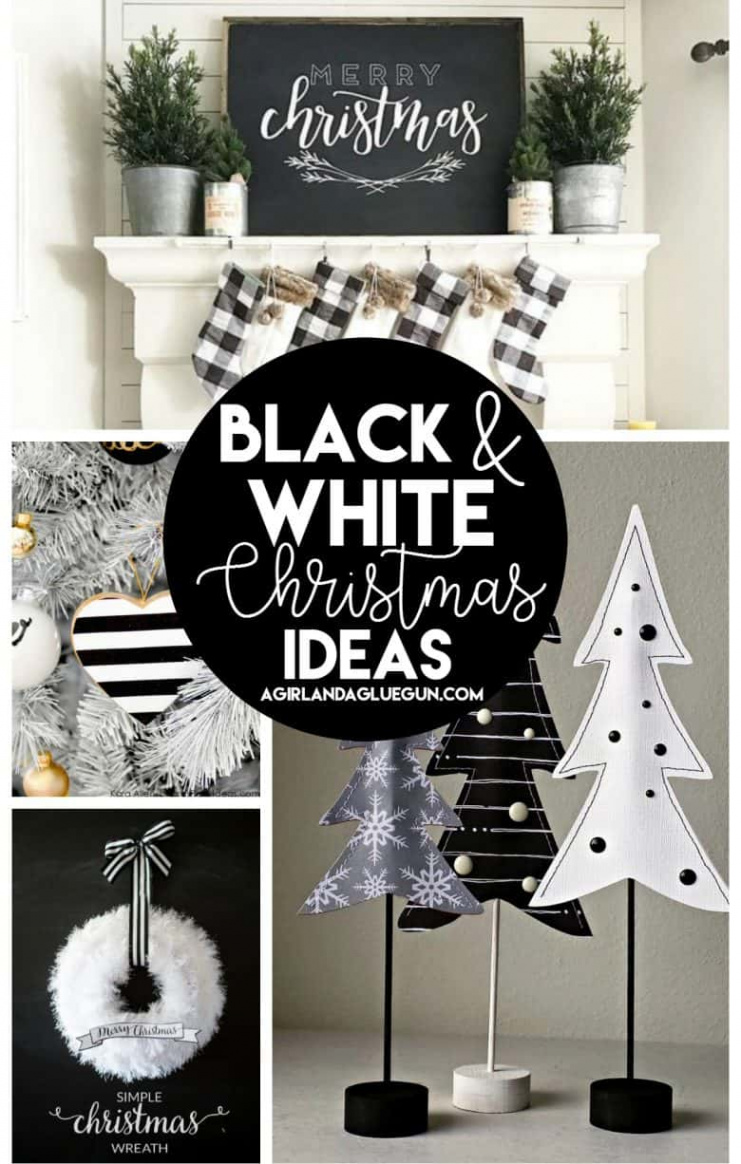 Black and White Christmas - A girl and a glue gun