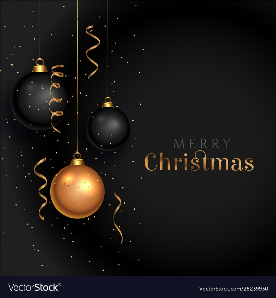 Black christmas background with realistic Vector Image