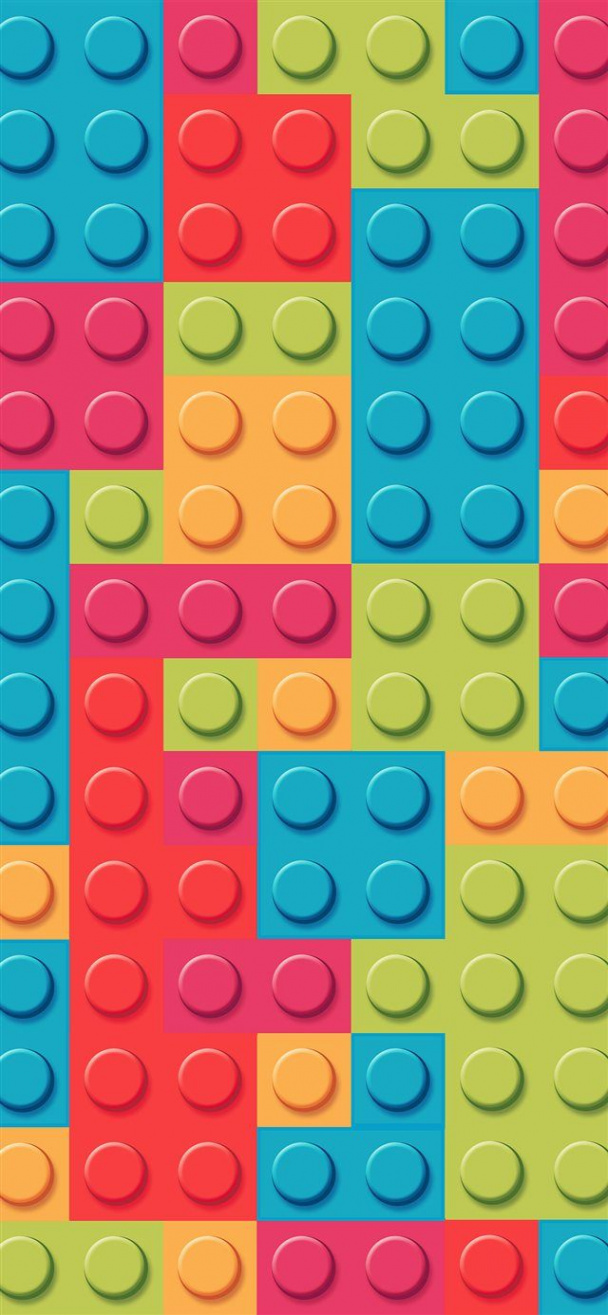 Blocks rainbow lego art pattern pastel iPhone X wallpaper