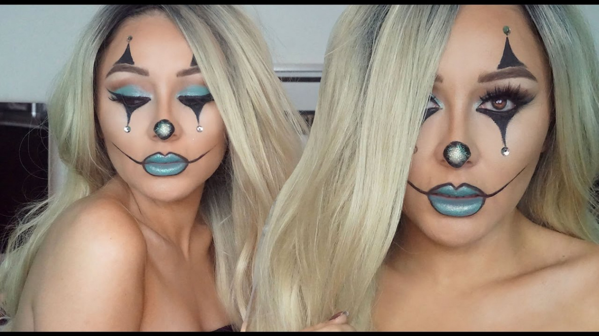 Blue Glam Clown  Halloween tutorial