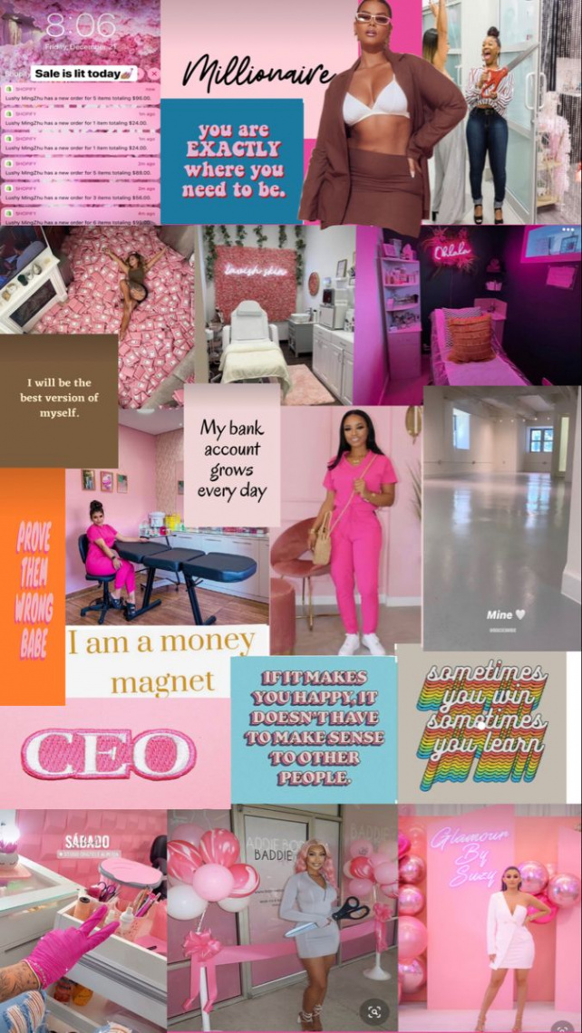 Boss babe vision board  Vision board examples, Esthetician