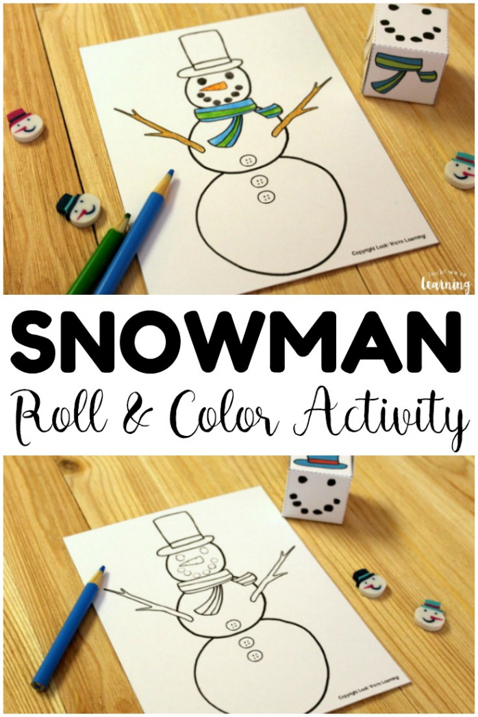 Build A Snowman Winter Art Activity for Kids - Look! We