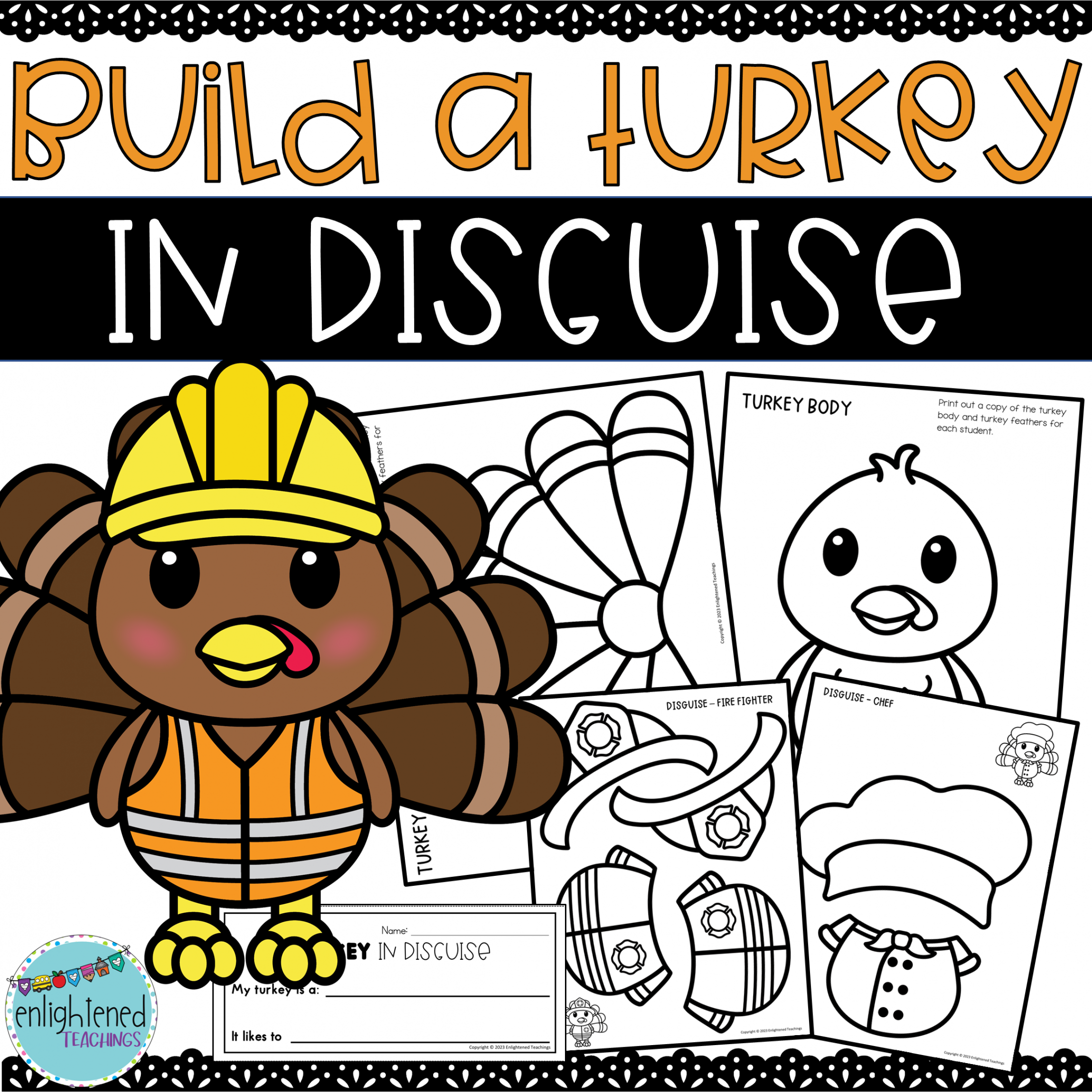 Build a Turkey in Disguise Craft Turkey Craft November Crafts