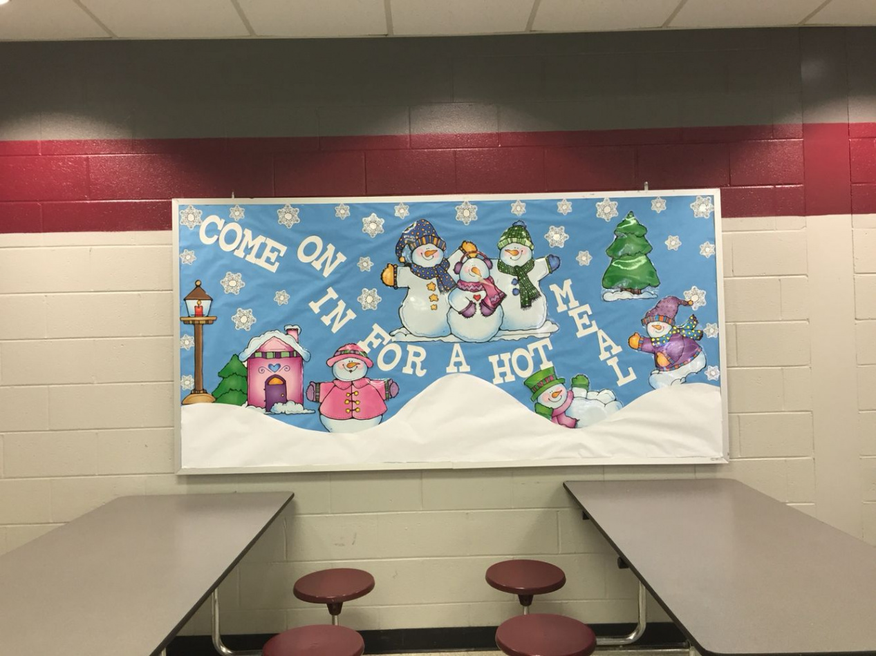 Cafeteria Bulletin Board Winter Scene Allgood Elementary Dallas