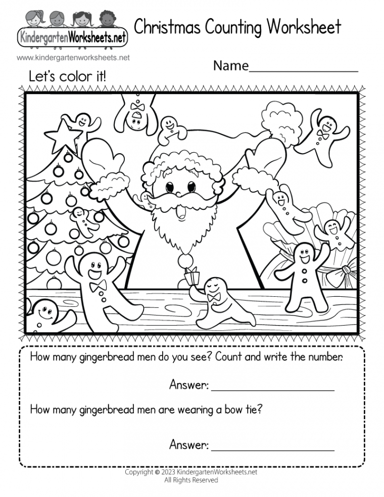 Christmas Counting Worksheet - Free Printable, Digital, & PDF