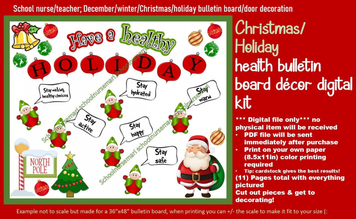 Christmas/December/Winter/holiday health bulletin board decor kit for  nurses