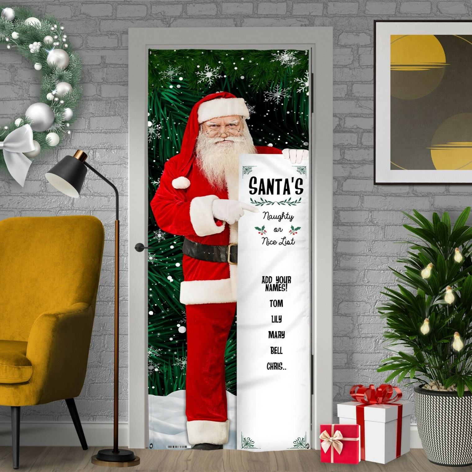 Christmas Decoration - Naughty Nice - Personalised Text Christmas