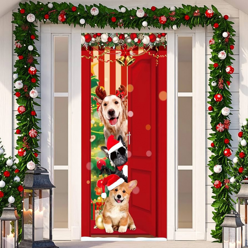 Christmas Door Cover Decoration Christmas in July Funny Door