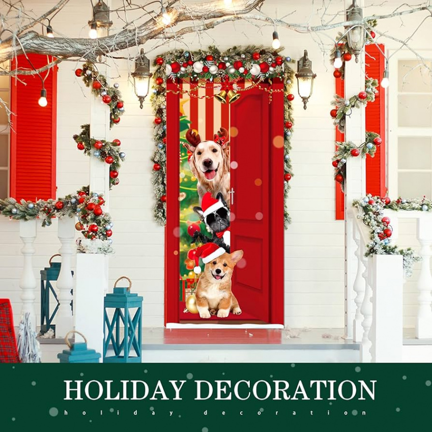 Christmas Door Cover Decoration Christmas in July Funny Door