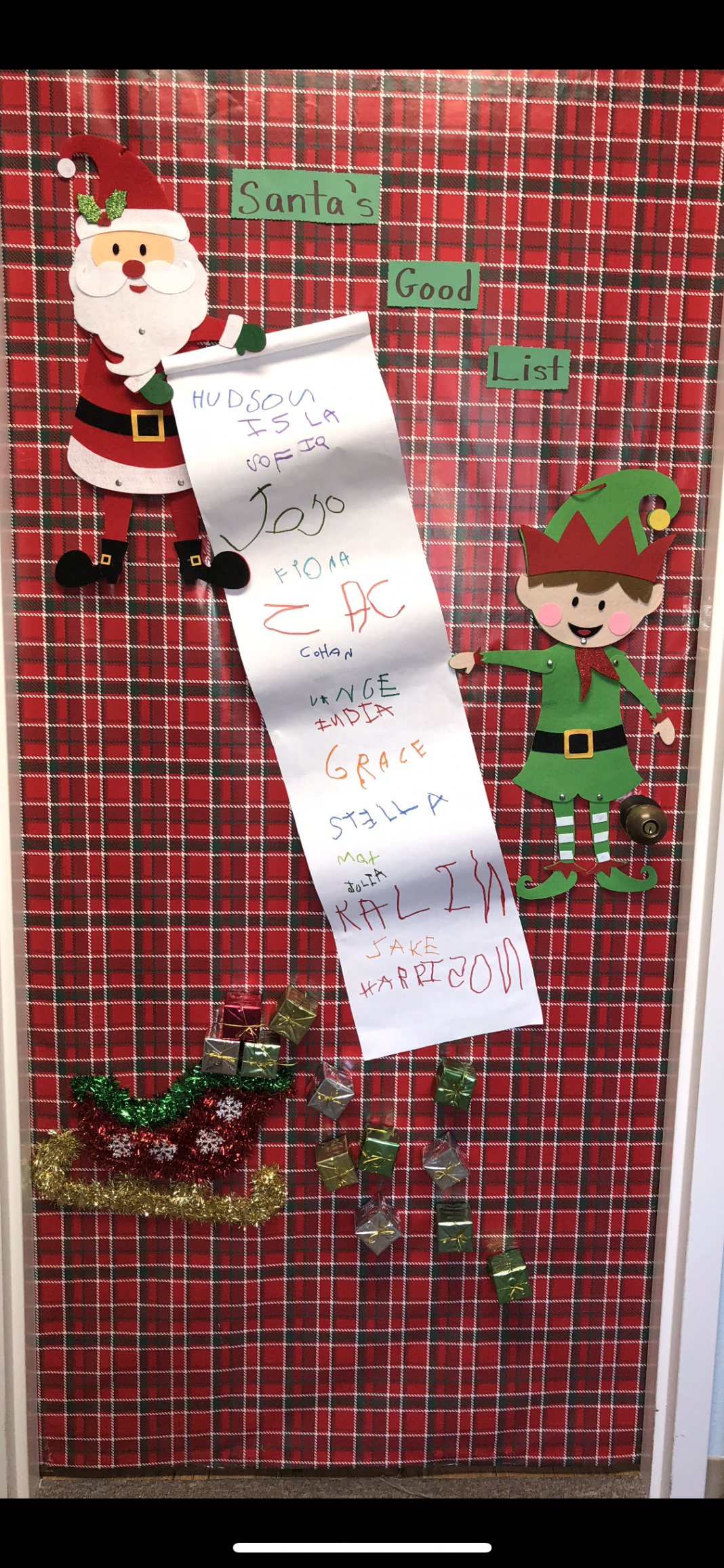 Christmas Door. Preschool classroom