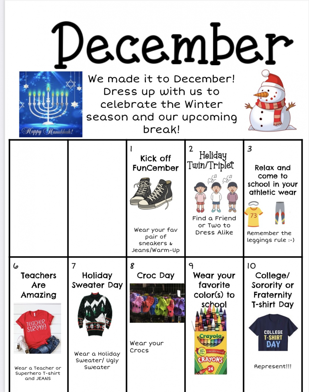 Christmas Dress Up Days – Teague Middle School