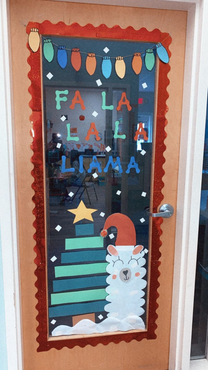 Christmas Fa La La La Llama Classroom Door  Door decorations