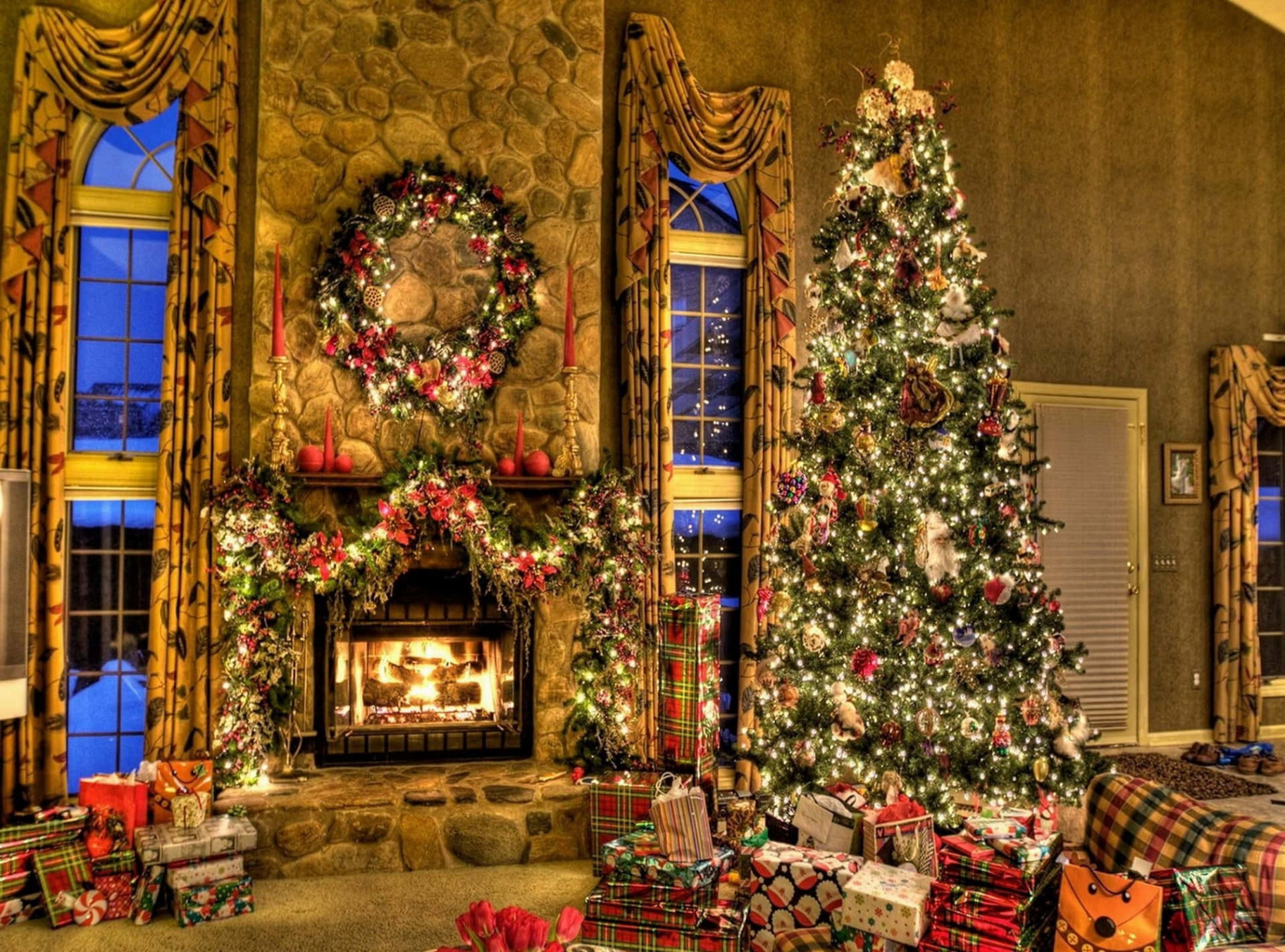 +] Christmas Living Room Backgrounds  Wallpapers