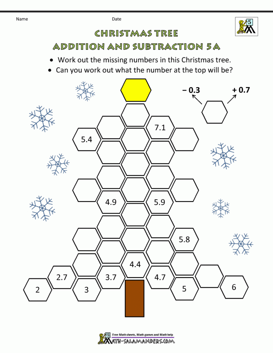 Christmas Math th Grade Worksheets