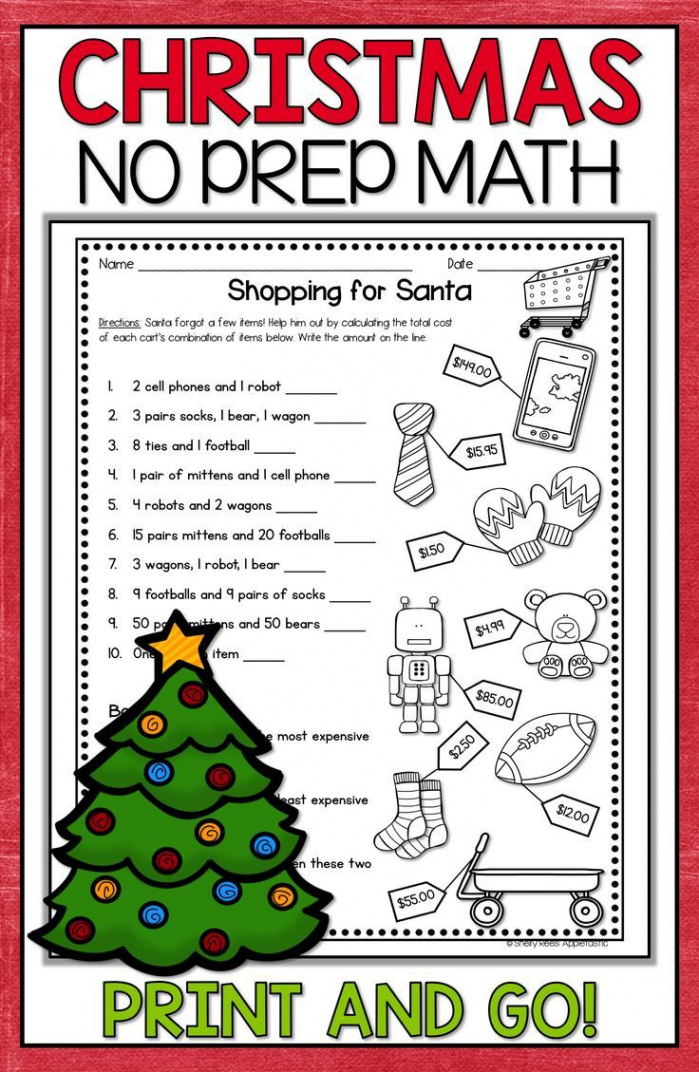 Christmas Math Worksheets  Christmas Multiplication and Division