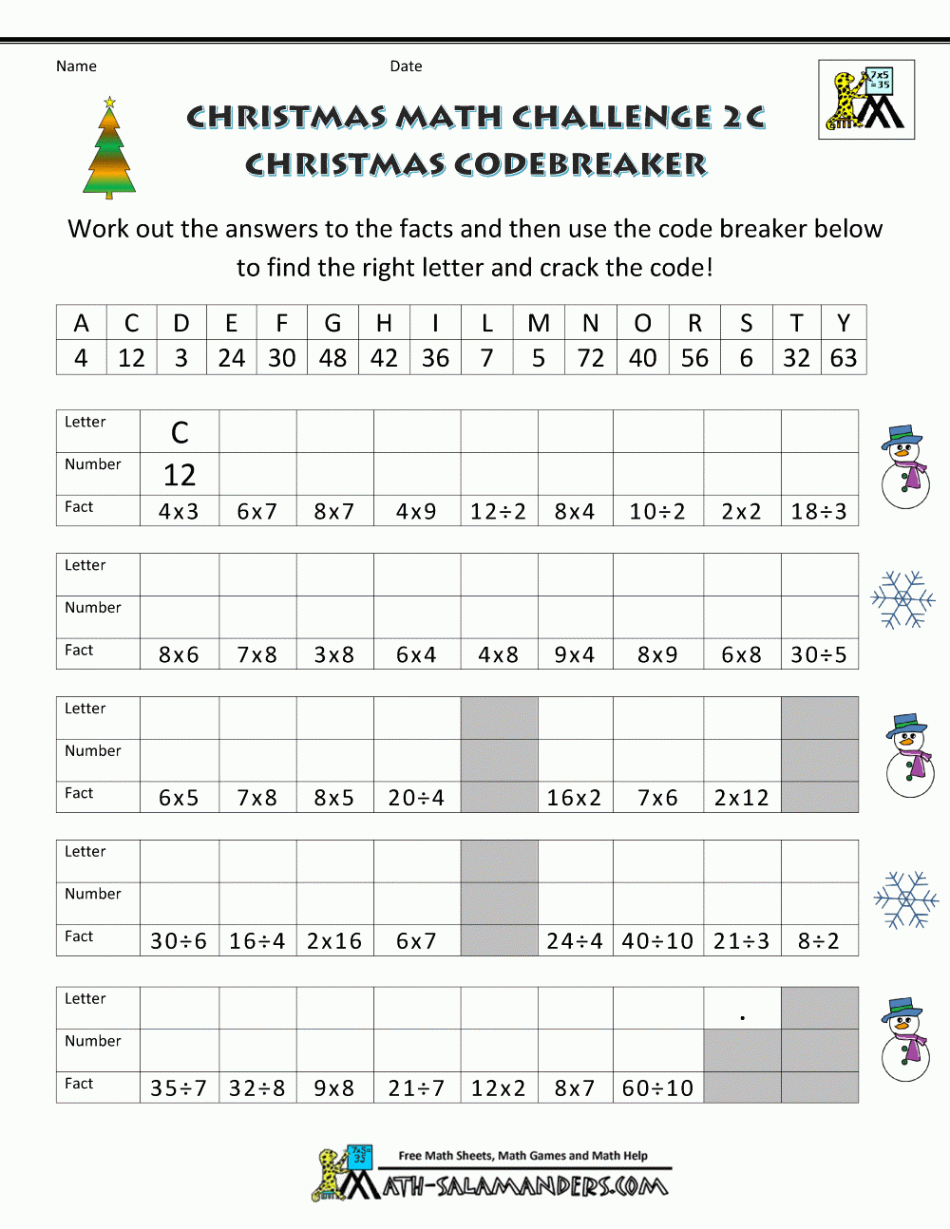 Christmas Math Worksheets (Harder)