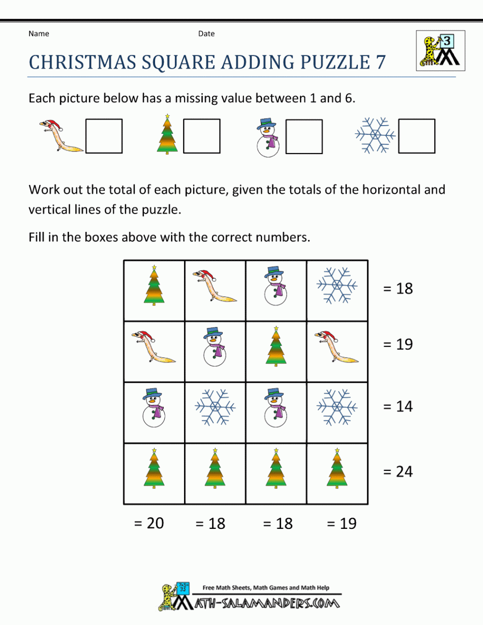 Christmas Math Worksheets