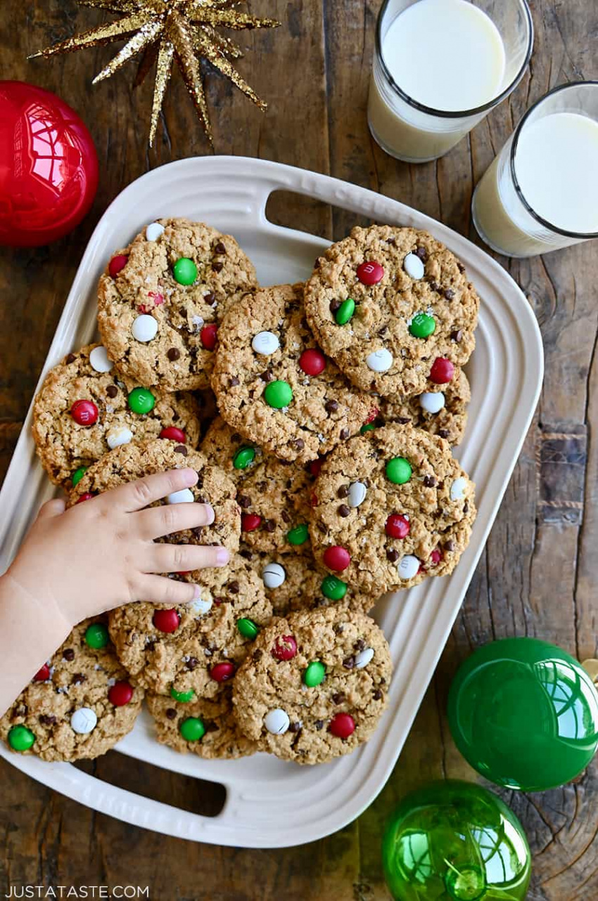 Christmas Monster Cookies - Just a Taste