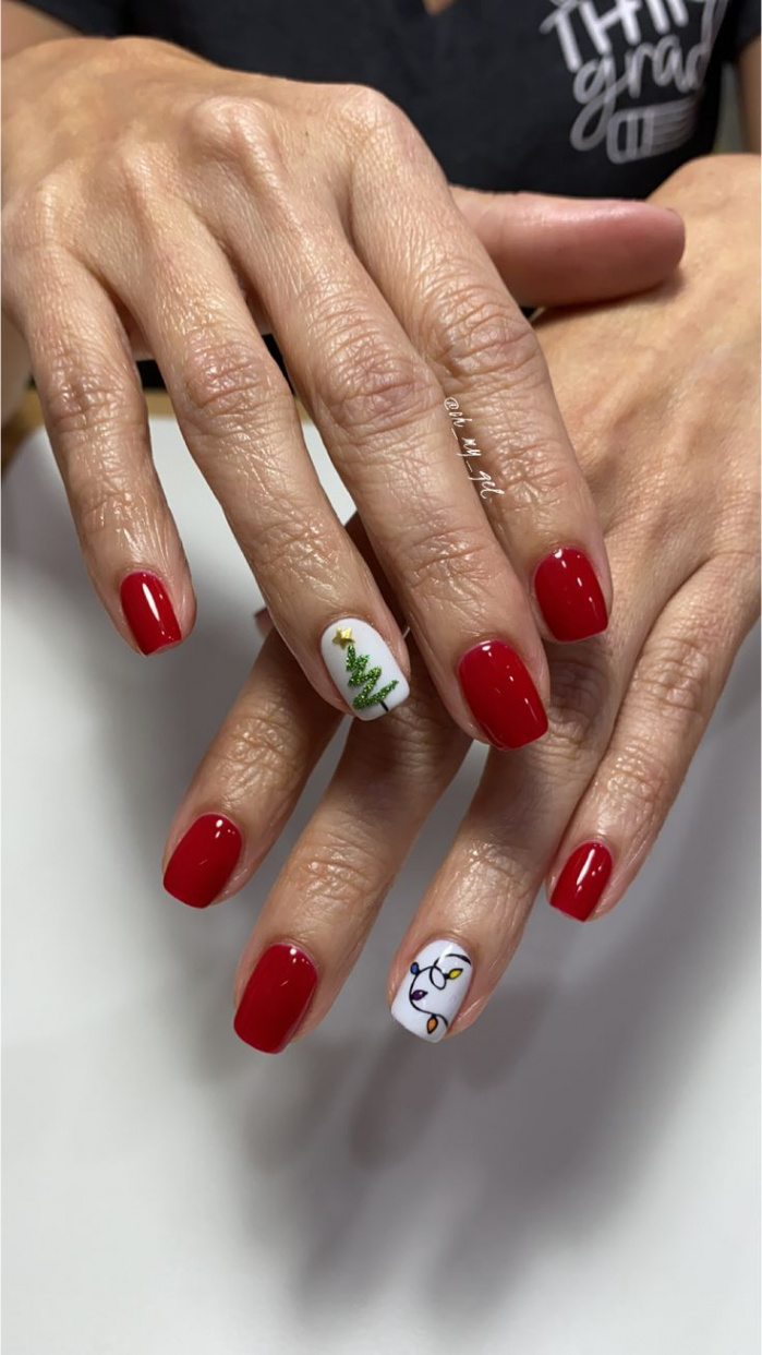 Christmas nails  Christmas gel nails, Xmas nails, Tree nails