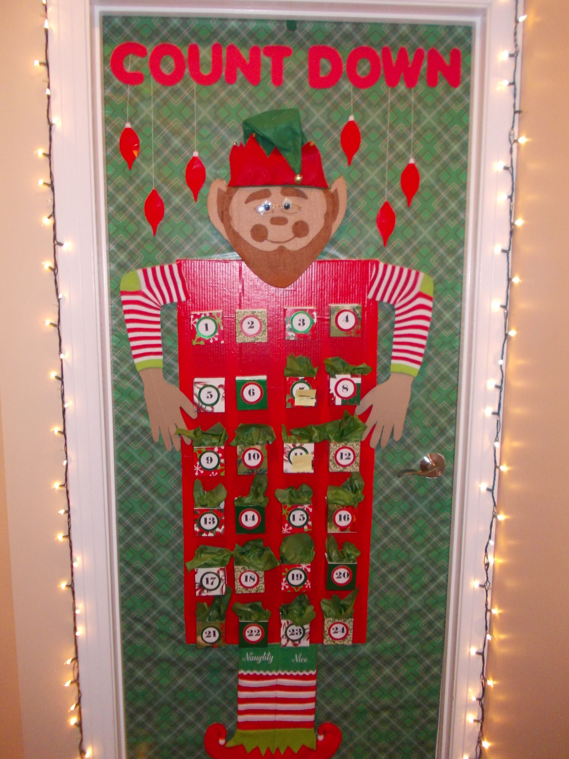 Christmas office door decoration (Advent Calendar made from