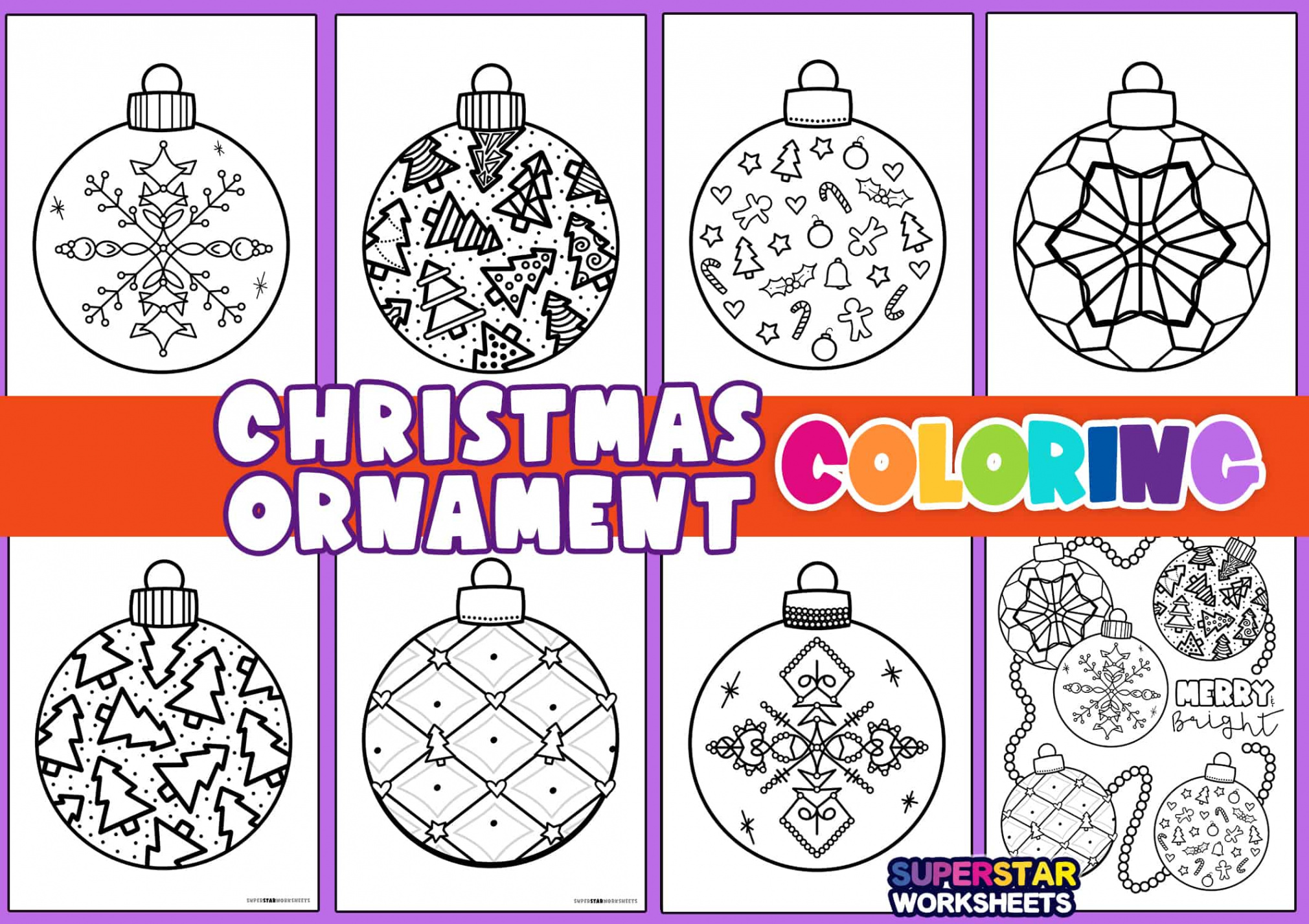 Christmas Ornament Coloring Page - Superstar Worksheets