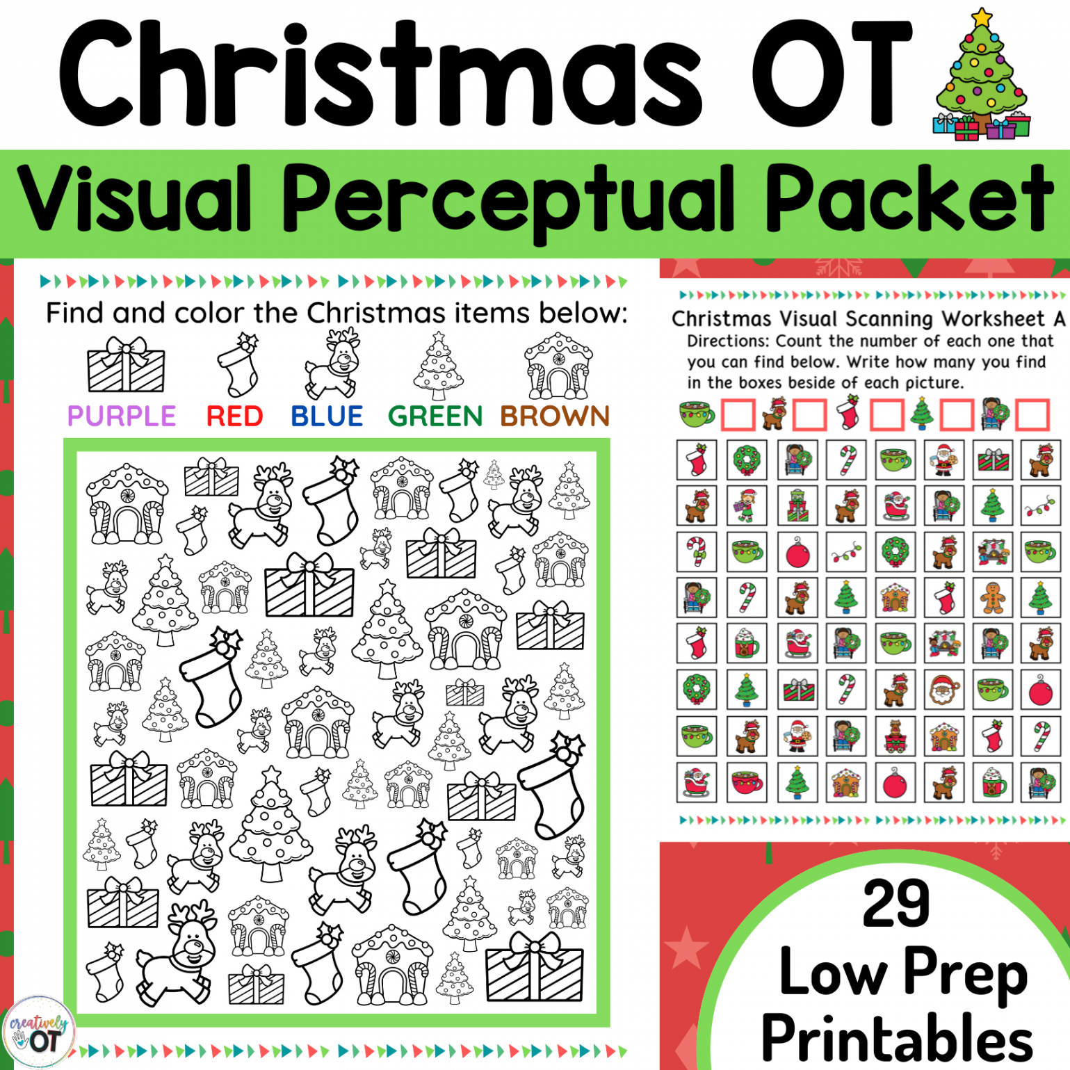 Christmas OT and Visual Perceptual Packet  Made By Teachers