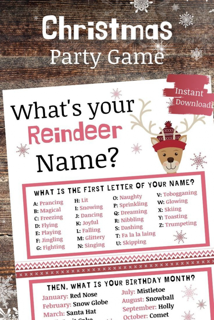 Christmas Party Name Game  Printable christmas games, Christmas