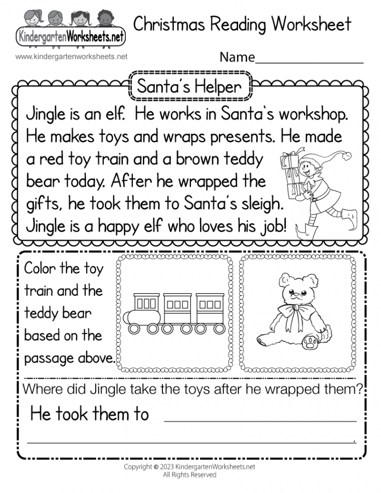 Christmas Reading Worksheet - Free Printable, Digital, & PDF