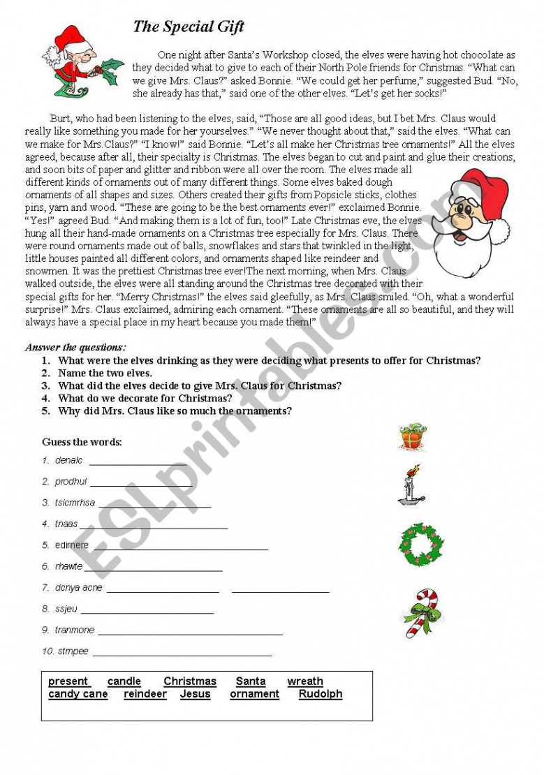 Christmas story - ESL worksheet by silviana_s