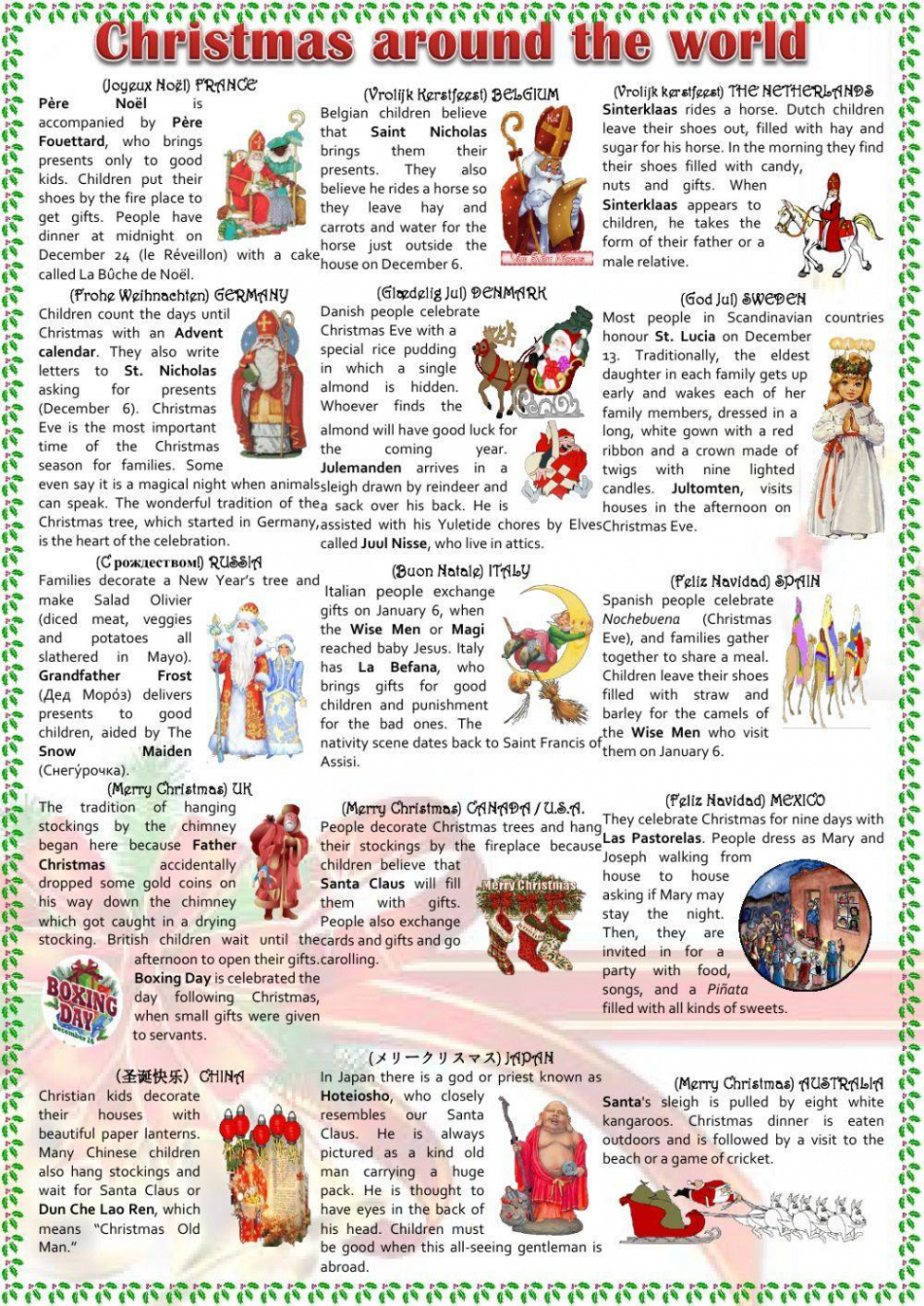 Christmas traditions online activity  Live Worksheets