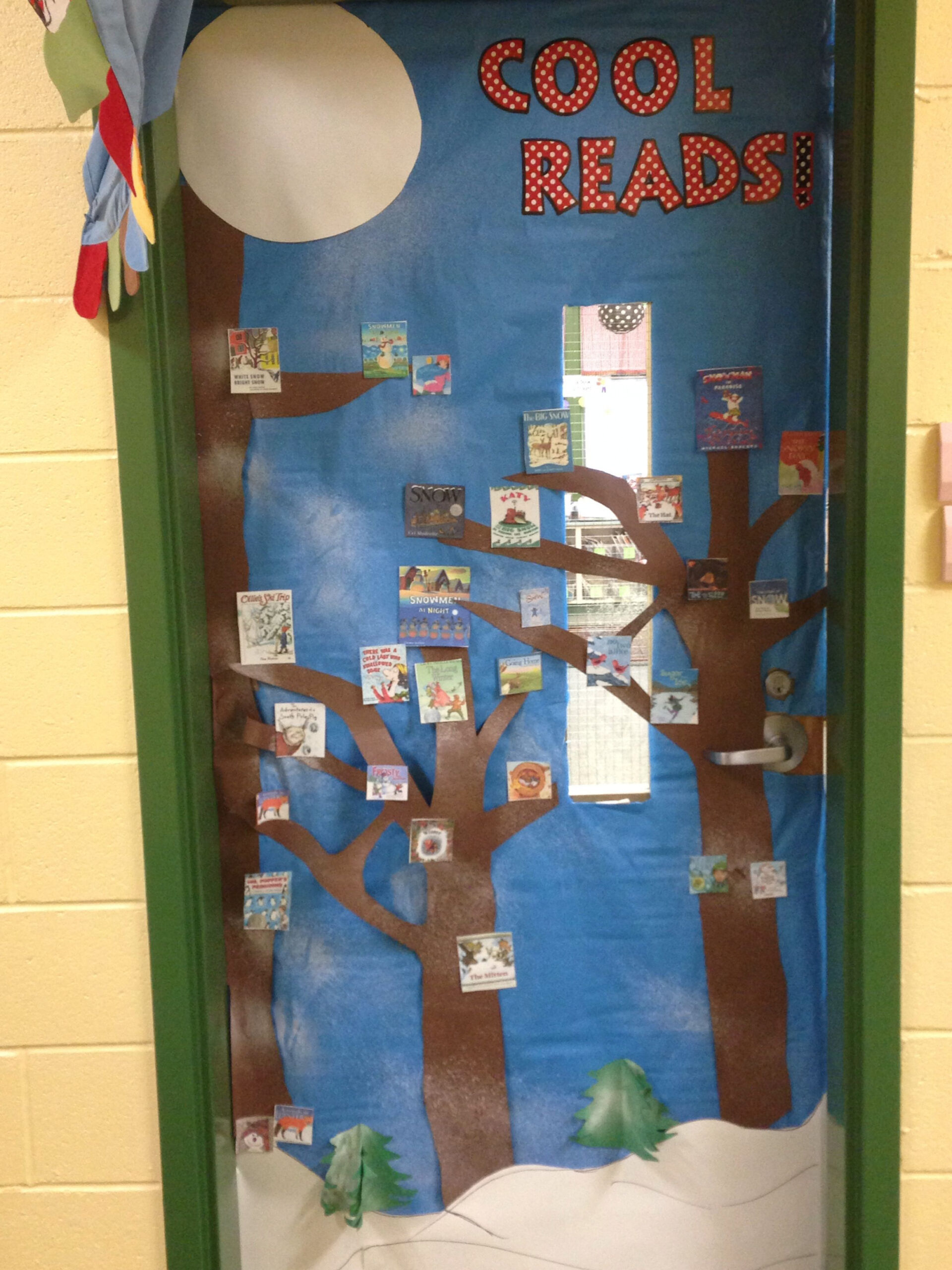 Classroom Door Decoration winter books  Winter classroom door