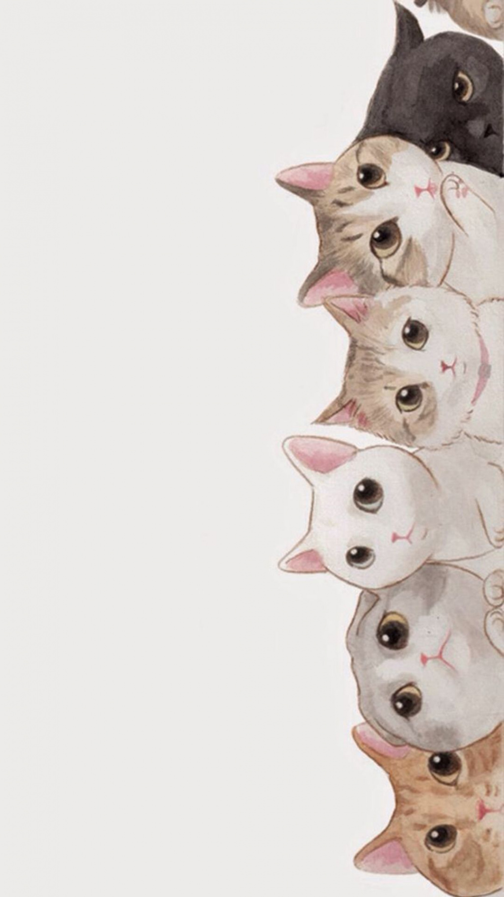 Cute Cats Vertical Aligned Illustration #iPhone # #plus