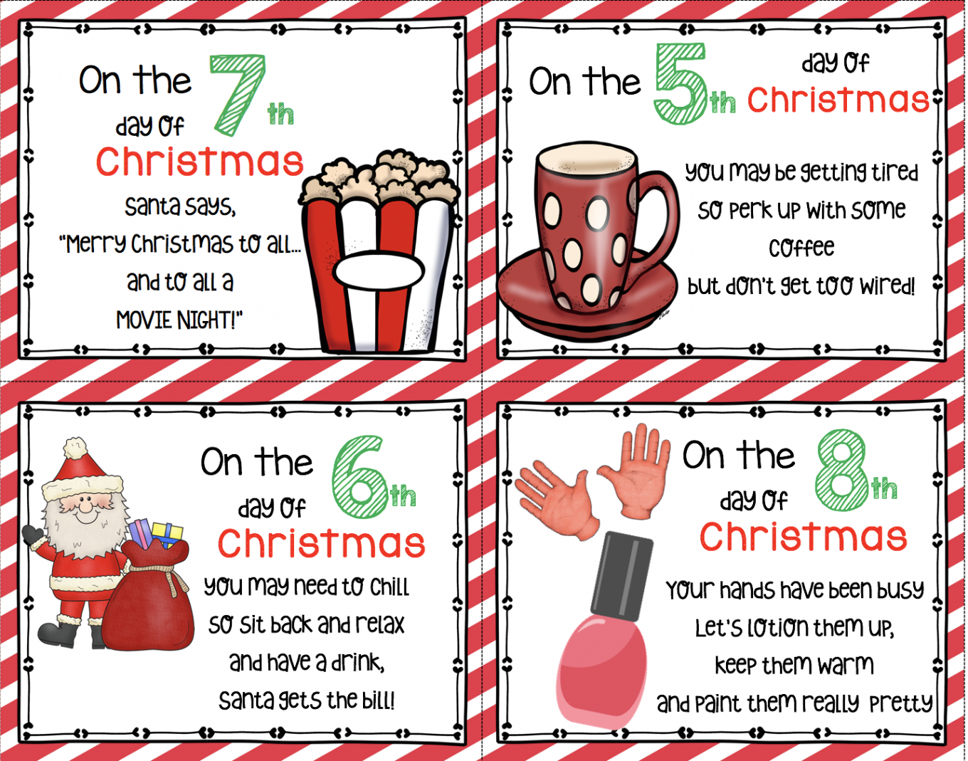 Days of Christmas - FREE Cards! — Keeping My Kiddo Busy