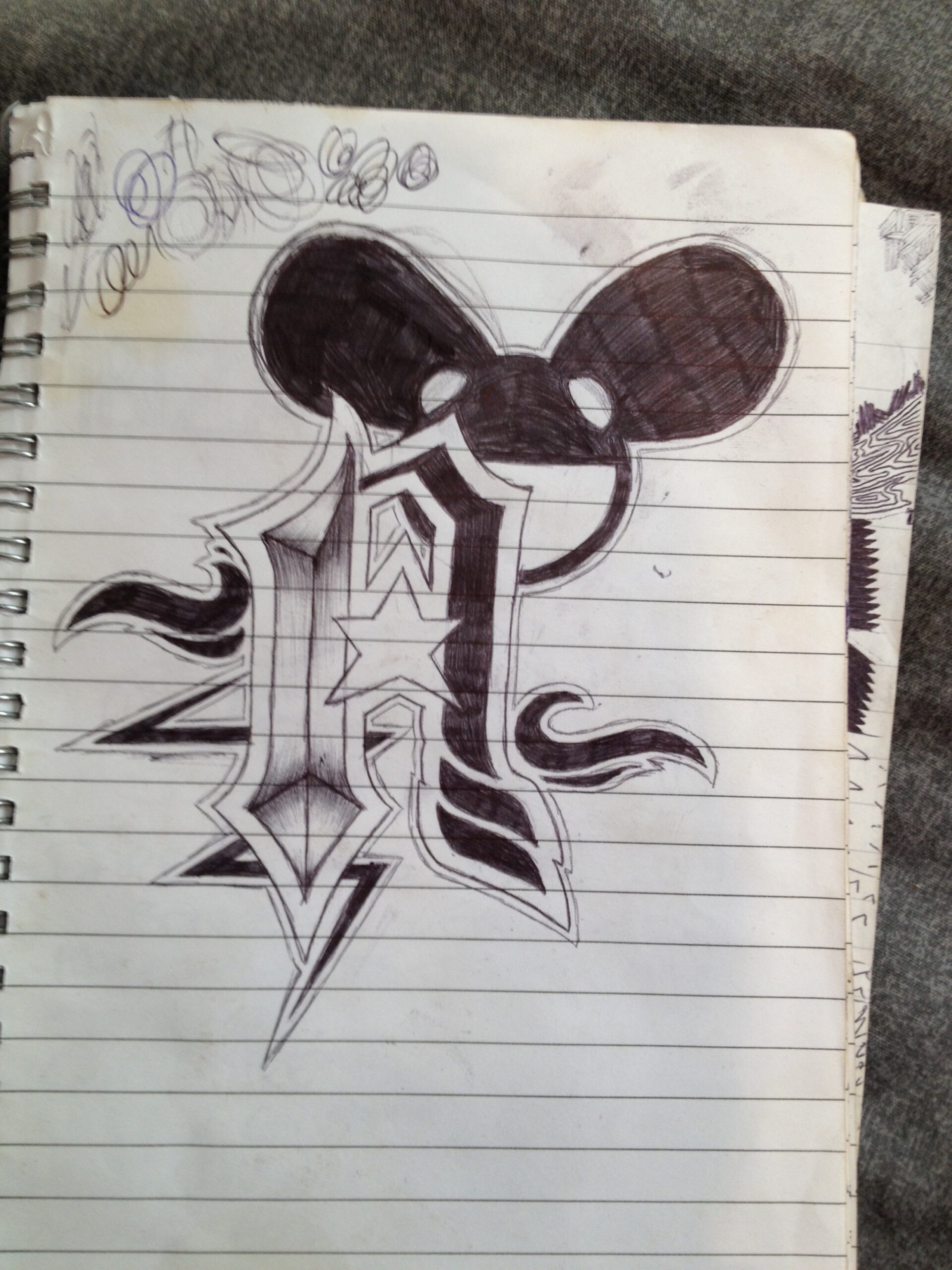 Deadmau themed Letter A Tattoo Design