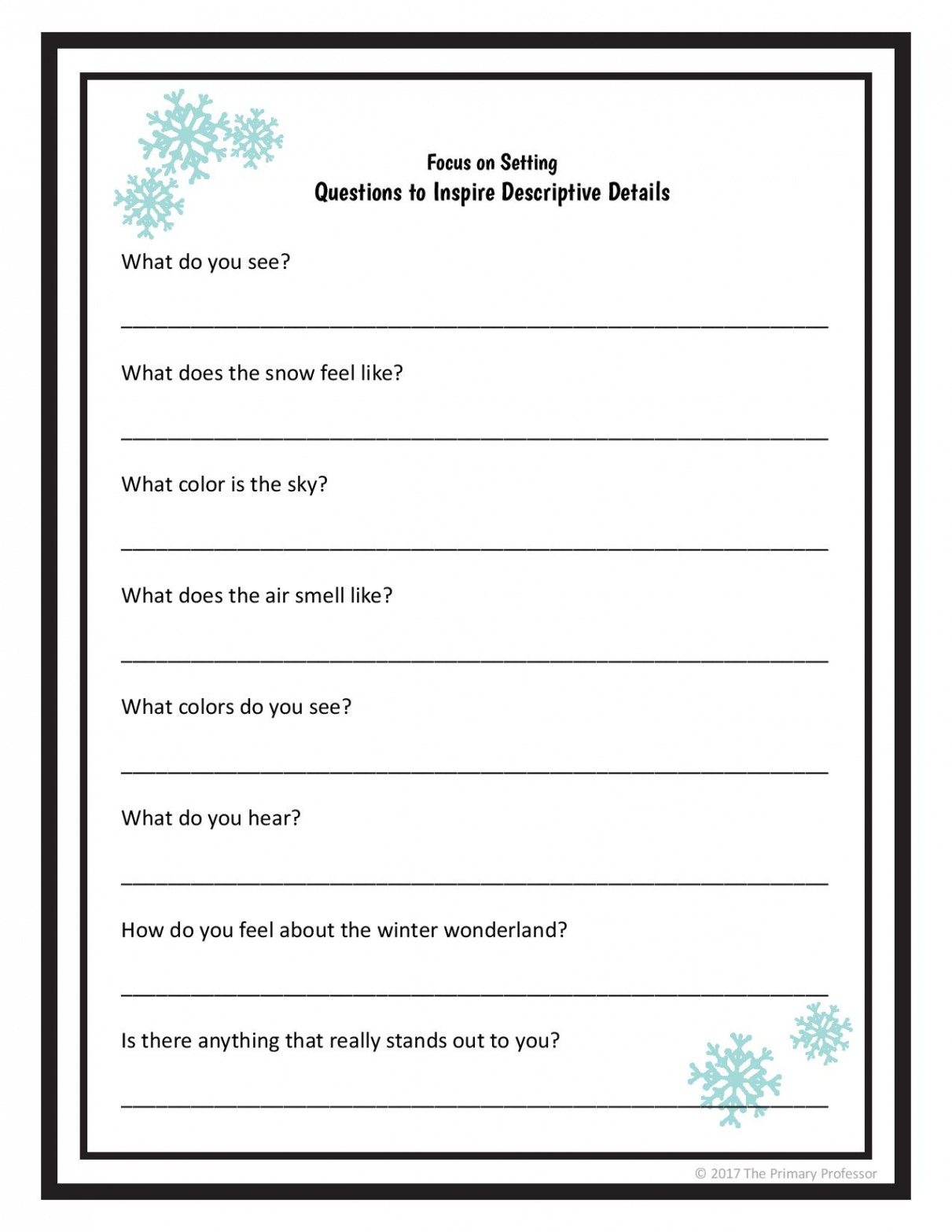 Descriptive Writing Lesson - A Winter Setting — TeachWriting