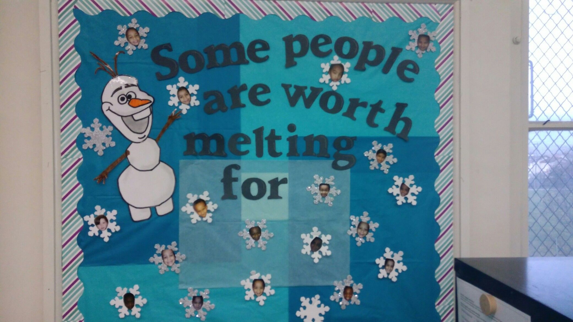 Disney Frozen Olaf winter preschool bulletin board  Preschool