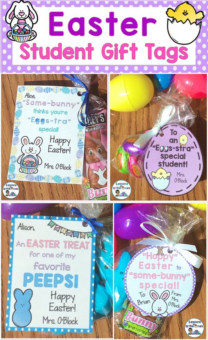 Easter Student Gift Tags -  EDITABLE Gift Tag Designs Easter