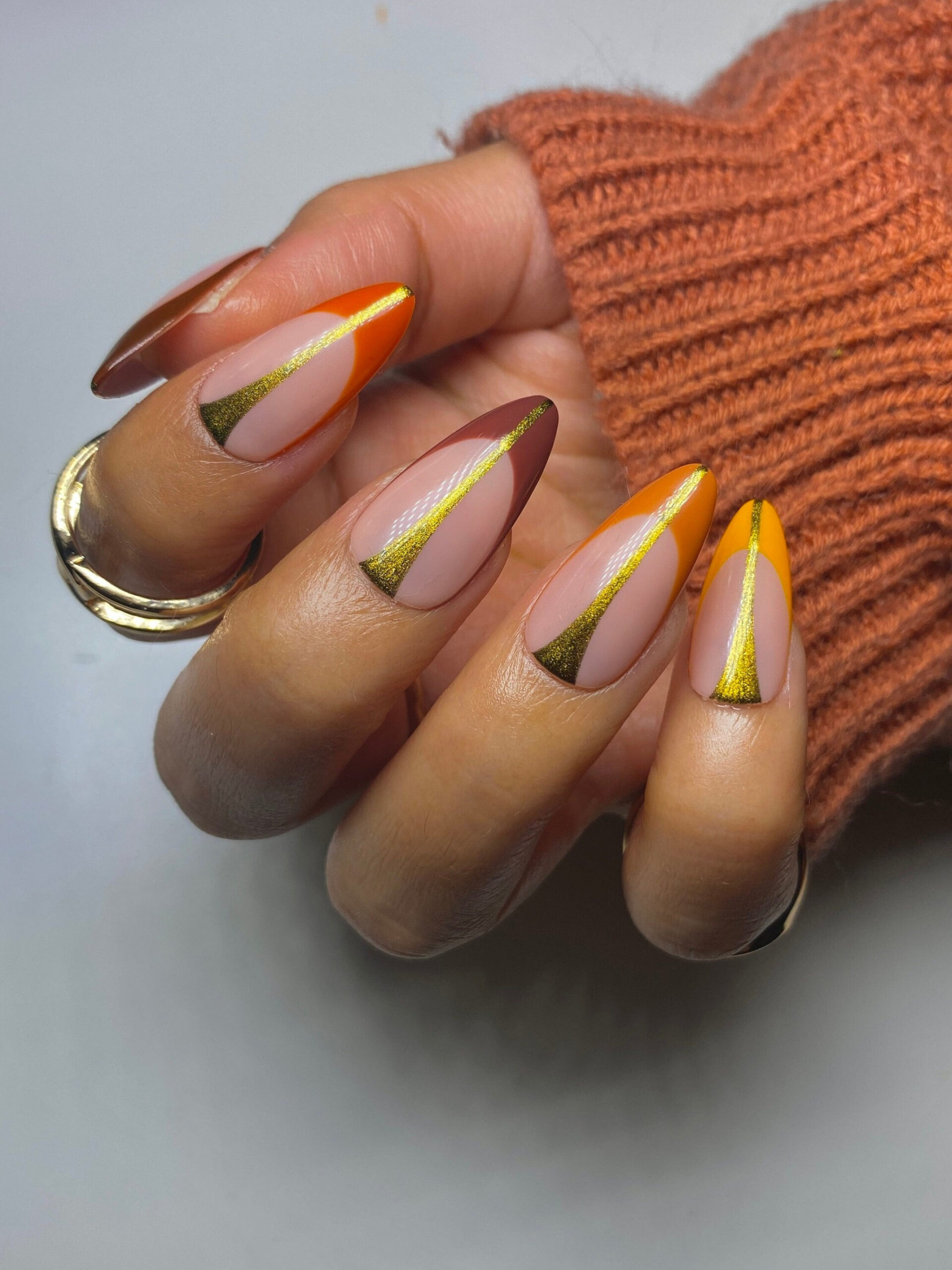 Elegant French Thanksgiving Nails/ Thanksgiving Press on Nails - Etsy