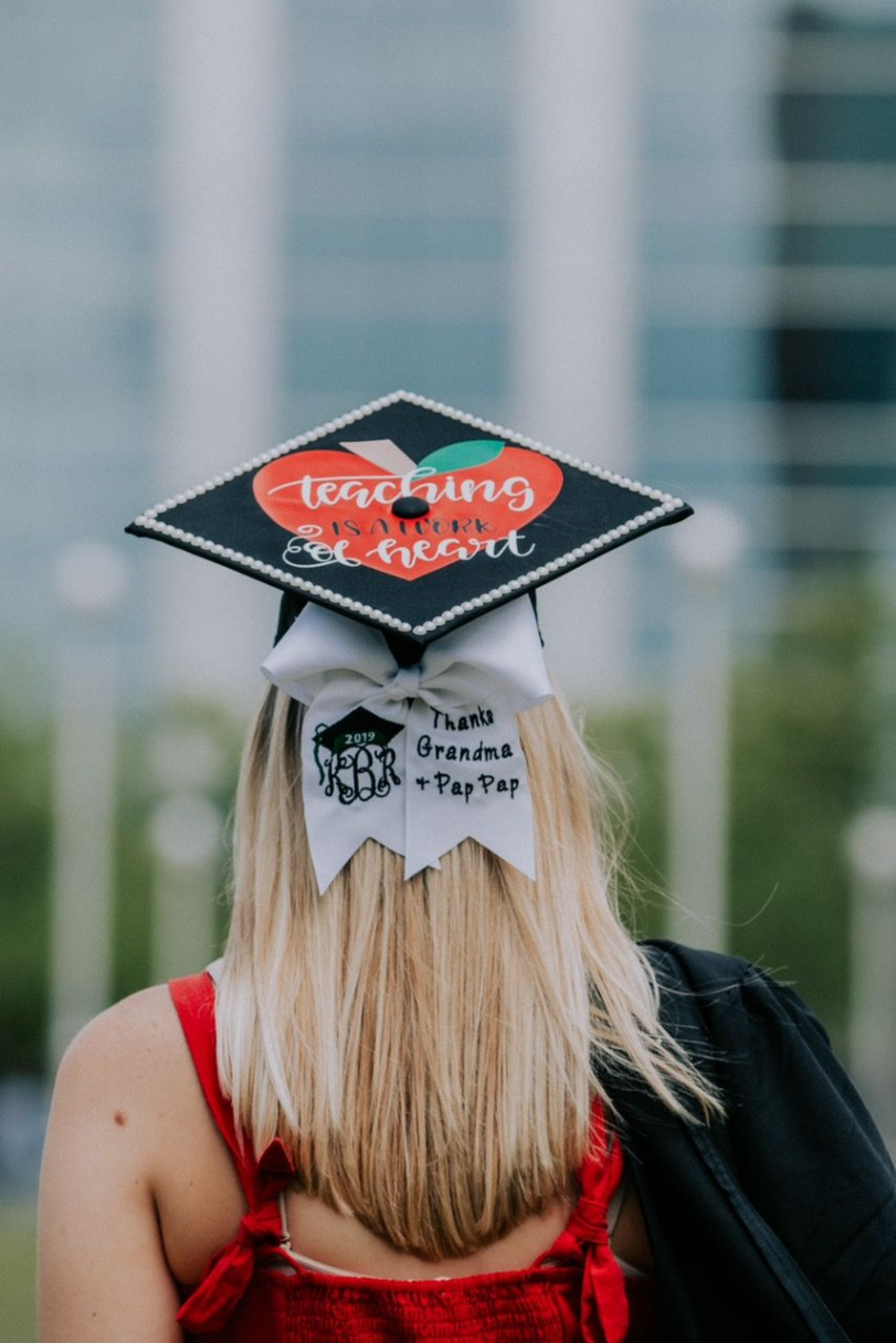 Elegant Graduation Cap with a Southern Belle Bow