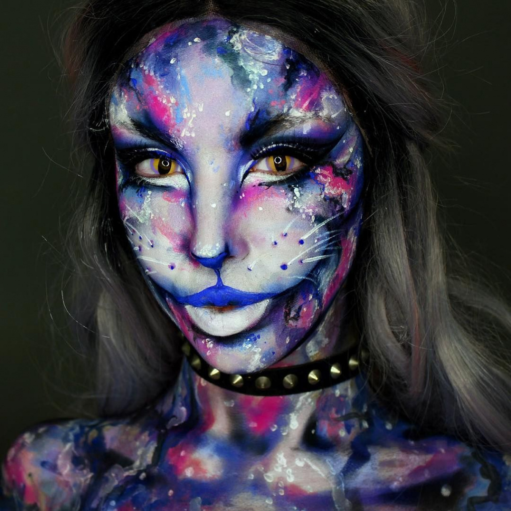 Ellie H-M on Instagram: “💜Galaxy Cat💜 Base: @mehronmakeup