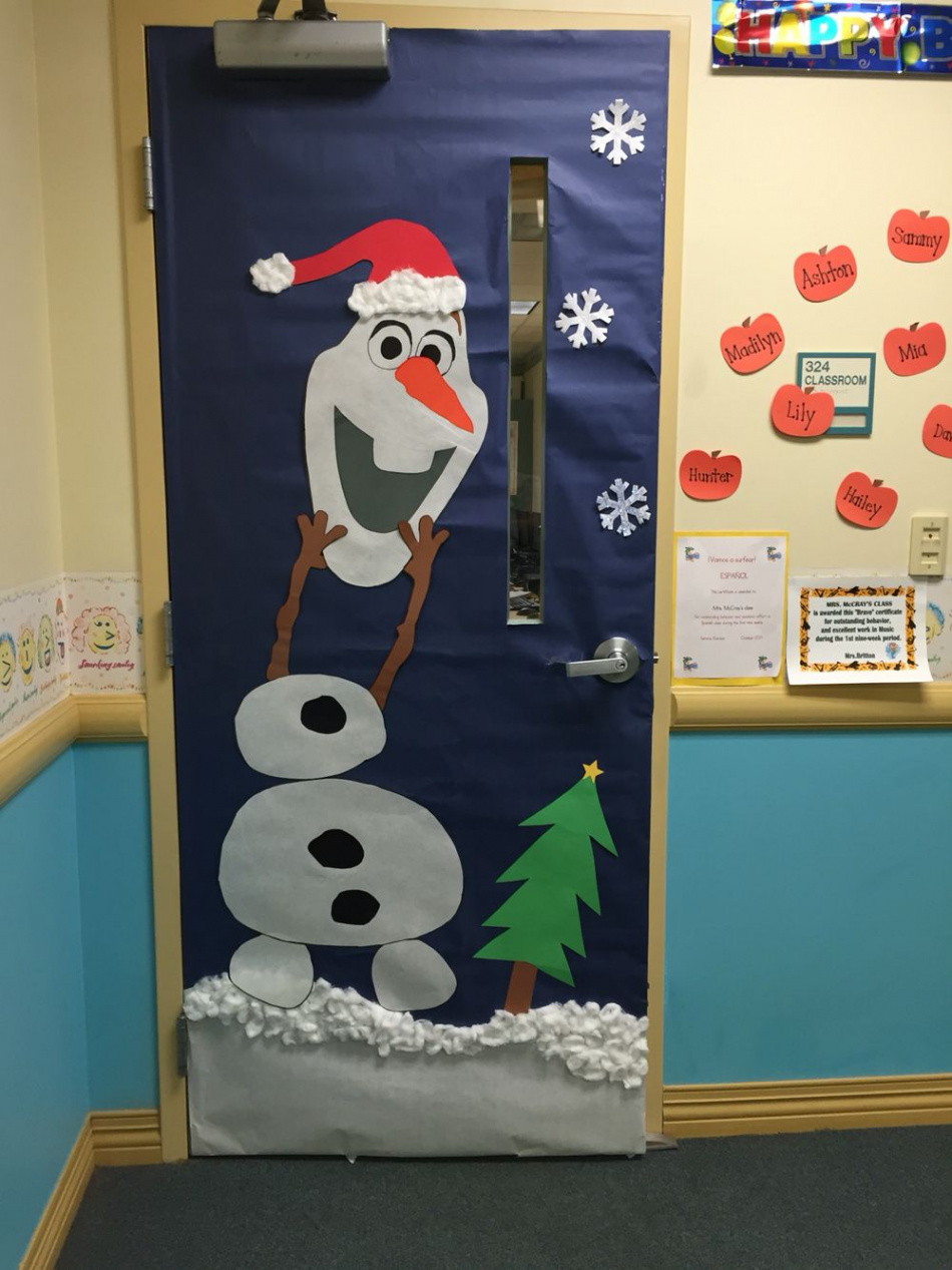 Festive Olaf Christmas Door Décor