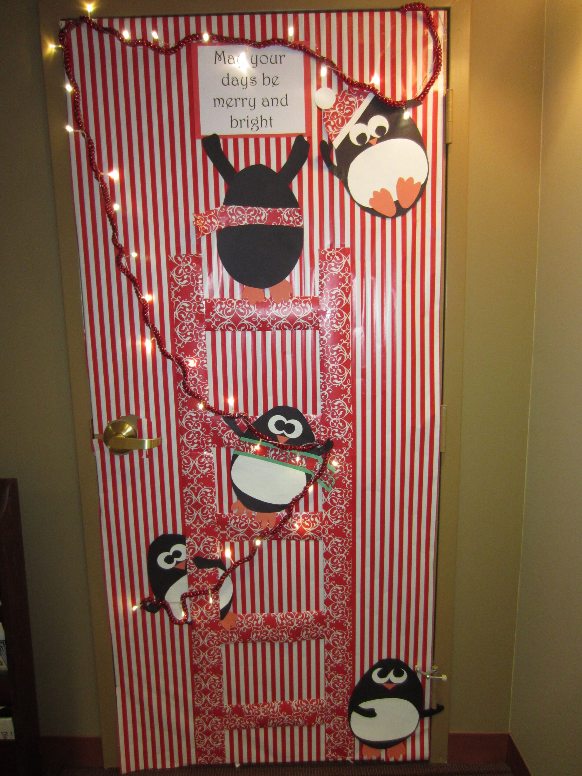 Festive Penguin Door Decoration for Christmas