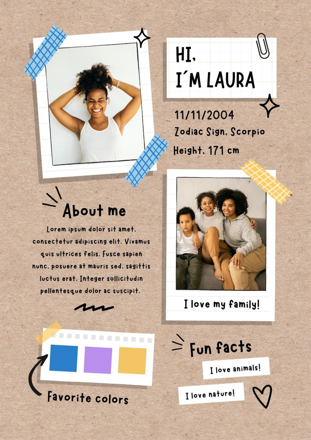 Free all about me poster templates to edit online  Canva